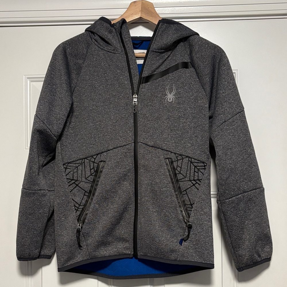 Spyder Kids Gray Hooded Fleece Jacket
